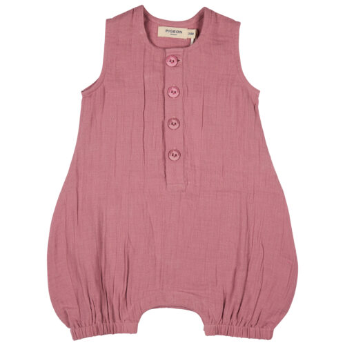 baby all in one muslin pink by pigeon organics