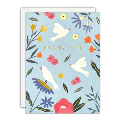 Mini thank you card birds by James ellis