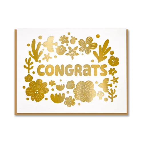 Congrats birs and flowers gold card by 1973
