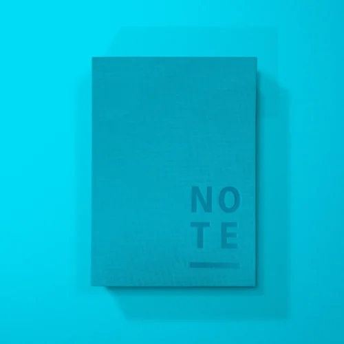 blank canvas turquoise notepad by 1973