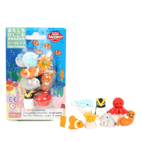 iwako erasers set sea friends
