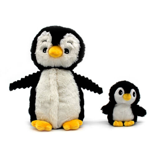 Les ptipotos Poppy the penguin mum and baby black by les deglingos