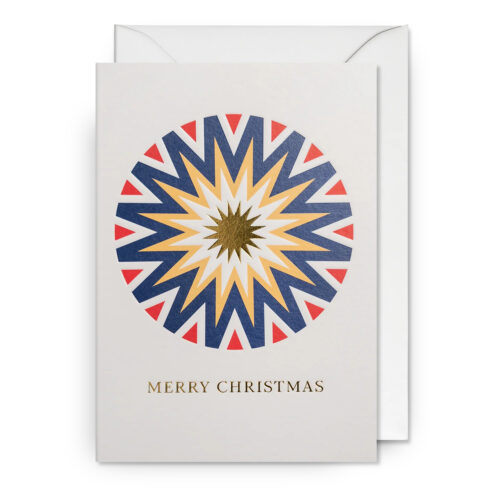 geometric starburst christmas card by lagom