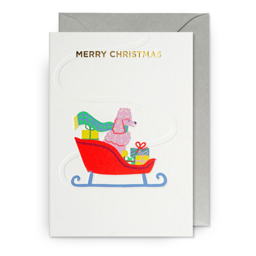 poodle sleigh card by lagom