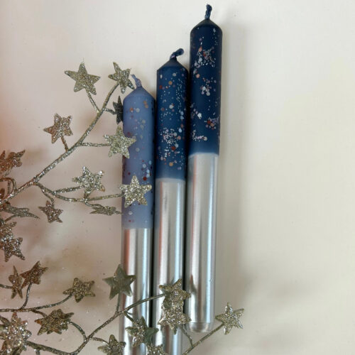 starry night candles x 3 by the colour emporium