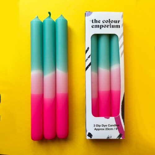 turquoise flamingo candles x 3 by the colour emporium