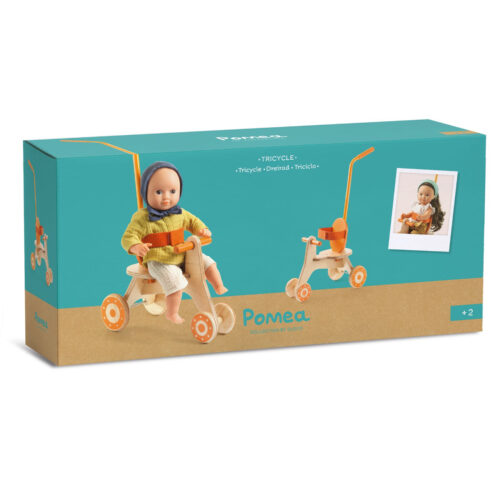 djeco wooden tricycle for baby doll Pomêa