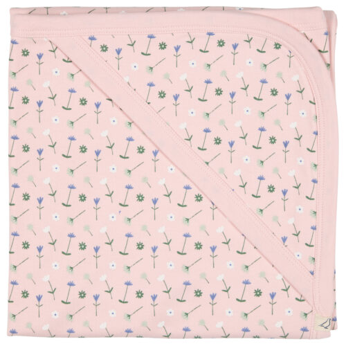 baby hooded Blanket pink flowers by pigeon organics SS26