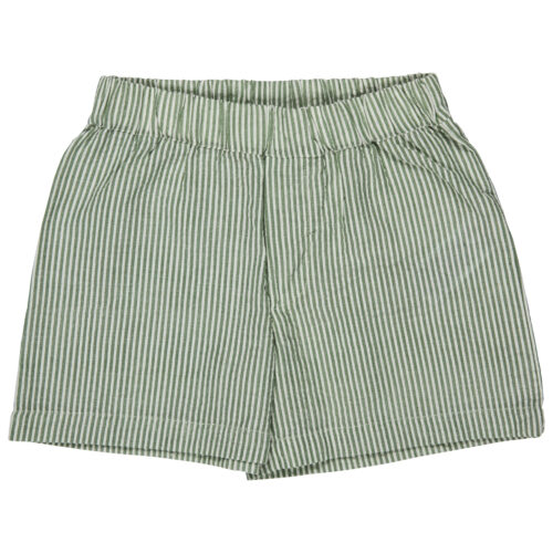 Summer Shorts Seersucker Fine Stripe Green by Pigeon Organics SS26