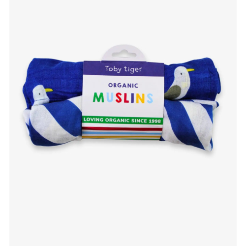 organic seagull harbour muslins x 2 by toby tiger