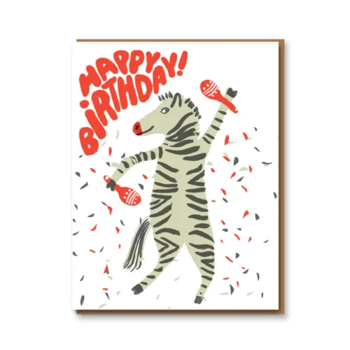 party zebra birthday card by 1973