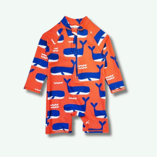 long sleeves whales swimsuit by toby tiger
