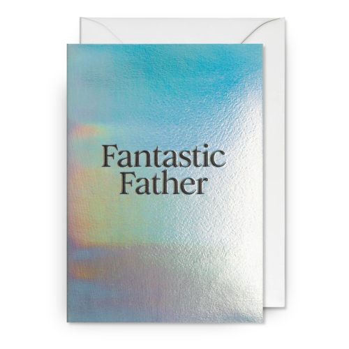 fantastic father holographic card by lagom
