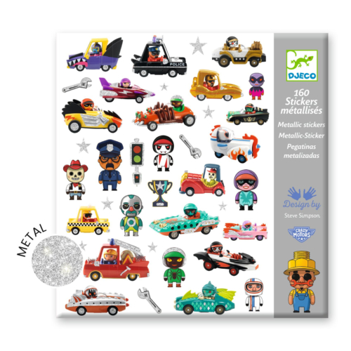 djeco metallic Stickers Crazy Motors