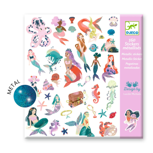 djeco Metallic stickers sparkly mermaids