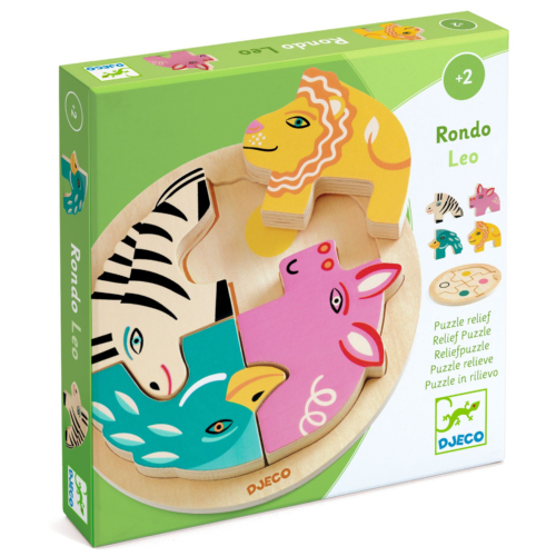 Djeco wooden puzzle rondo leo