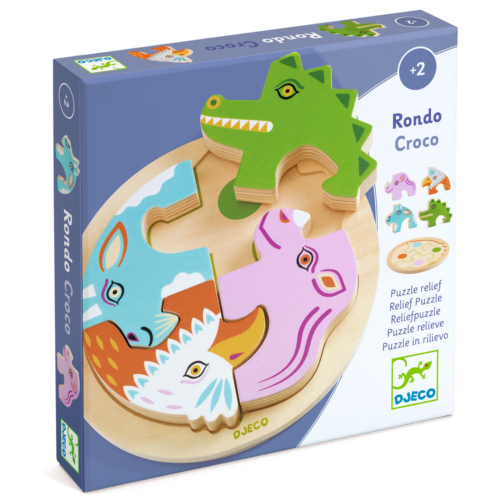 Djeco wooden puzzle rondo rhino